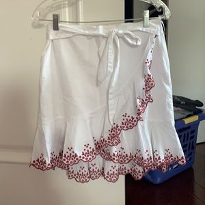 Rebecca minkof White mini skirt with ruffle detail